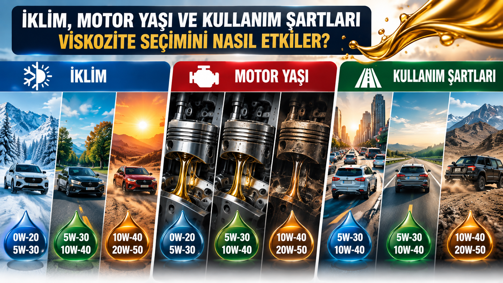 İklim, Motor Yaşı ve Kullanım Şartları Viskozite Seçimini Nasıl Etkiler?